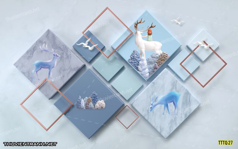 Tranh dán tường 3D trừu tượng- -TTTQ-27 - Kết quả tìm kiếm tranh tường